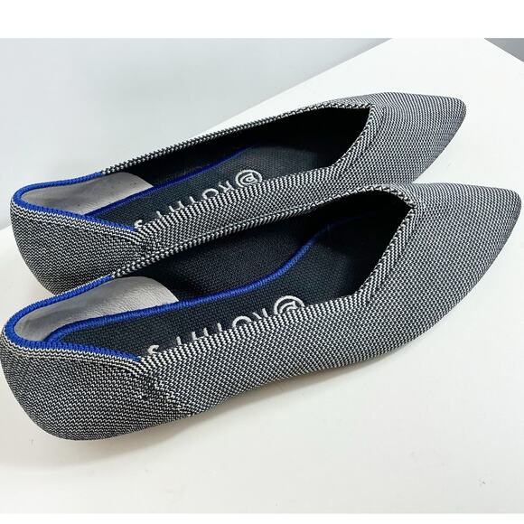 Rothys Womens Cloud Gray Birdseye The Point Ballet Flats Size 9 - Picture 4 of 8